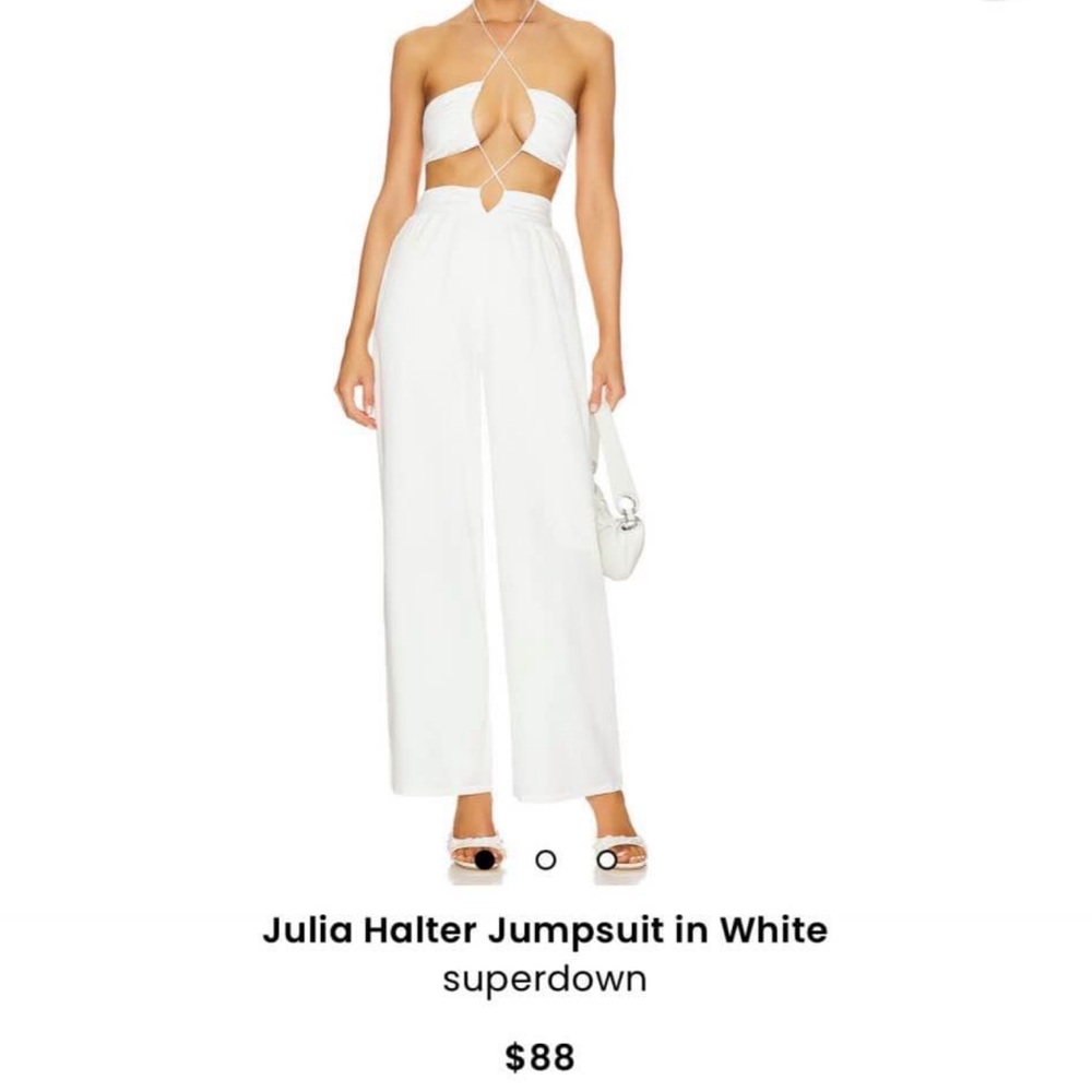 Superdown Julia Halter Jumpsuit in White